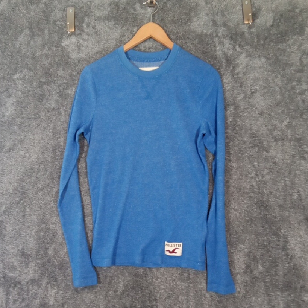 Hollister Thermal Long Sleeve Y2k Inspired Top Blue Slim Fit Womens Medium